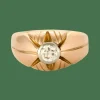 Bague jonc centré d'un diamant