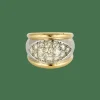 BAGUE JONC DEUX ORS ET DIAMANTS.