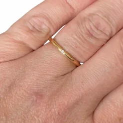 Bague jonc diamant or 18 carats
