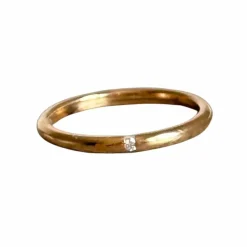 Bague jonc diamant or 18 carats