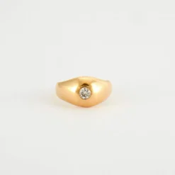 Bague jonc diamant or jaune
