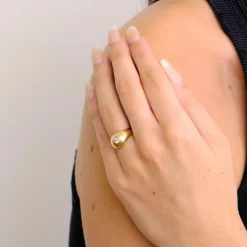Bague jonc diamant or jaune