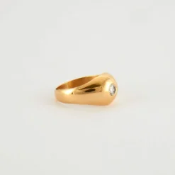 Bague jonc diamant or jaune