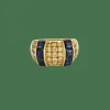 BAGUE JONC DIAMANTS & SAPHIRS.