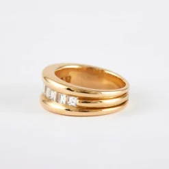 Bague Jonc Diamants carrés