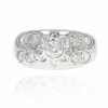 Bague jonc diamants or blanc
