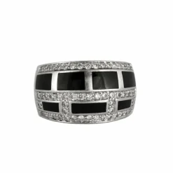 BAGUE JONC EMAILLÉE DIAMANTS