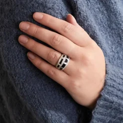 BAGUE JONC EMAILLÉE DIAMANTS