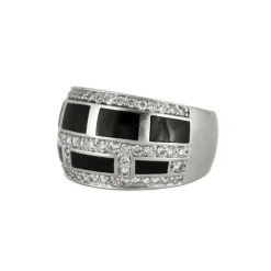BAGUE JONC EMAILLÉE DIAMANTS