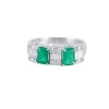 Bague jonc Emeraudes Diamants