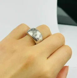 Bague Jonc en Or Blanc, Diamant
