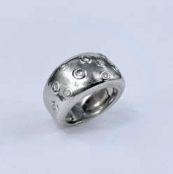 Bague Jonc en Or Blanc, Diamant