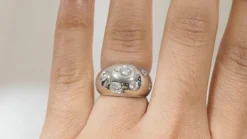 Bague Jonc En Or Blanc Et Diamants
