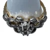 Bague jonc en Or blanc rubané & Diamants