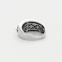 Bague jonc en or gris et diamants