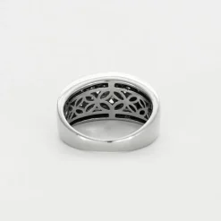 Bague jonc en or gris et diamants