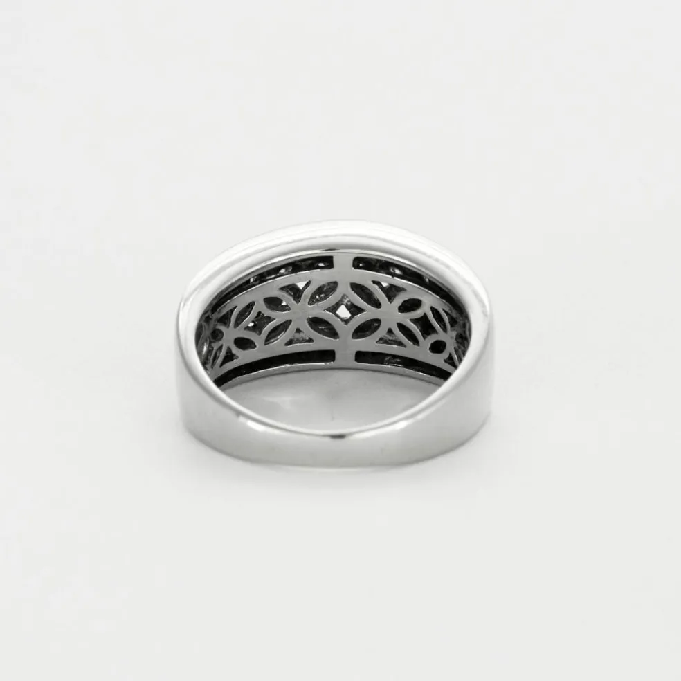 Bague jonc en or gris et diamants
