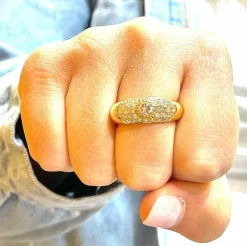 Bague jonc en Or jaune & Diamants