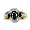 Bague jonc en or jaune en saphirs et diamants