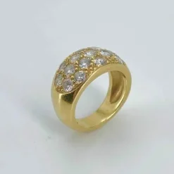 Bague Jonc en or jaune et diamants