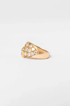 Bague Jonc en or jaune et diamants