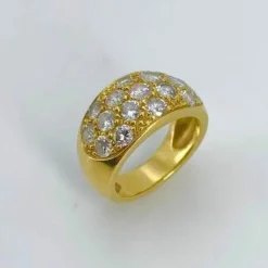 Bague Jonc en or jaune et diamants
