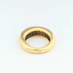 Bague jonc en or jaune et diamants