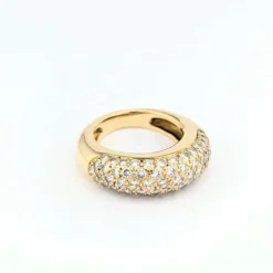 Bague jonc en or jaune et diamants