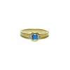 Bague jonc en or jaune, saphir et diamants