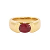Bague jonc en or, rubis et diamants