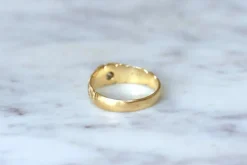 Bague jonc fleur en Or jaune, diamant