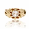 Bague jonc gravée et diamant