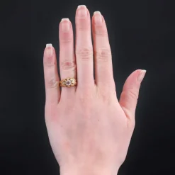 Bague jonc gravée et diamant