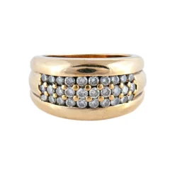 BAGUE JONC OR & DIAMANTS