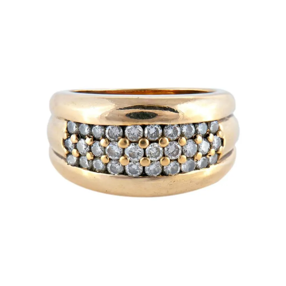 BAGUE JONC OR & DIAMANTS