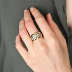 BAGUE JONC OR & DIAMANTS