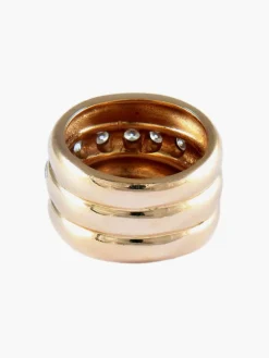 BAGUE JONC OR & DIAMANTS