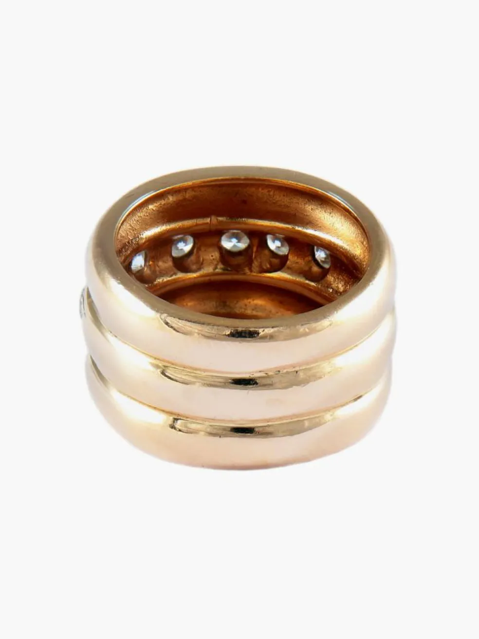 BAGUE JONC OR & DIAMANTS