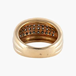 BAGUE JONC OR & DIAMANTS