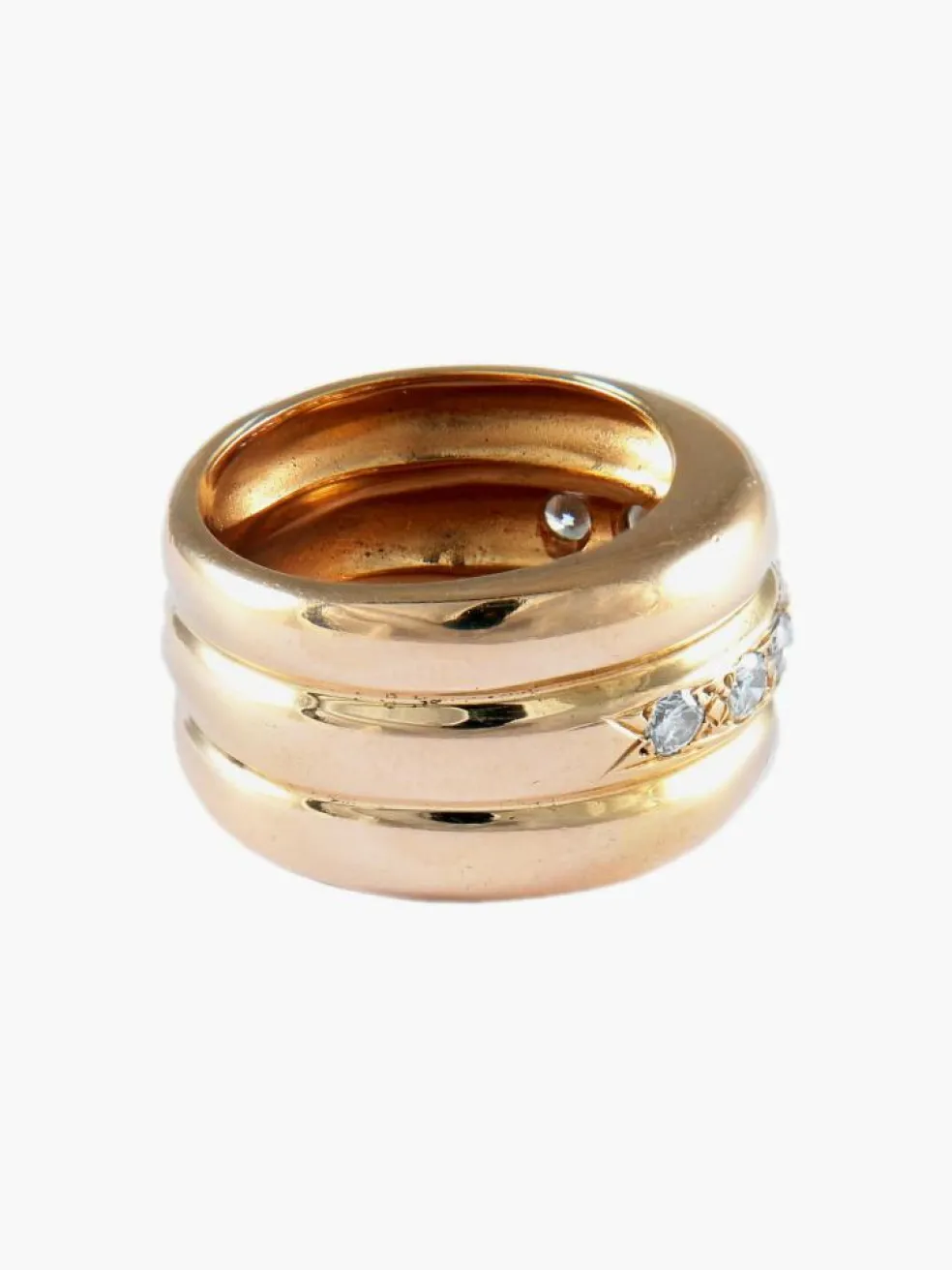 BAGUE JONC OR & DIAMANTS
