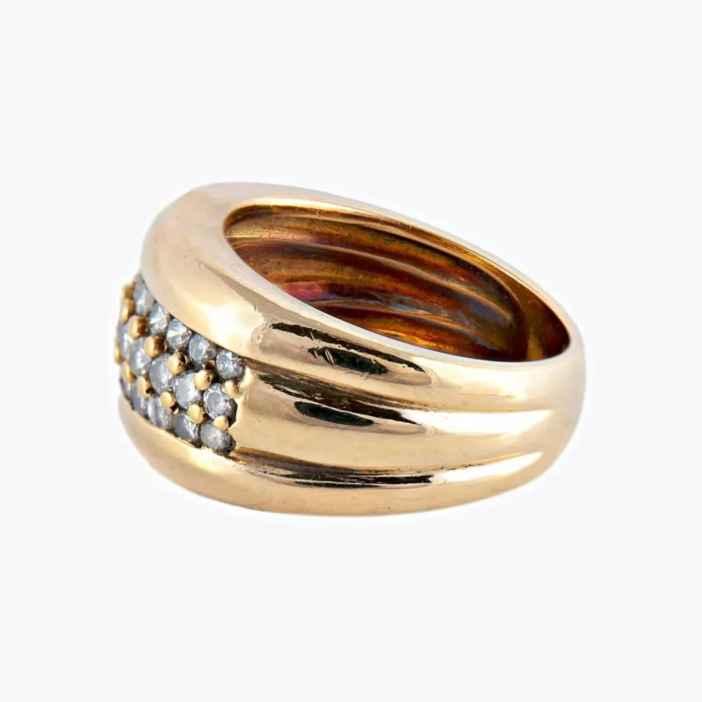 BAGUE JONC OR & DIAMANTS