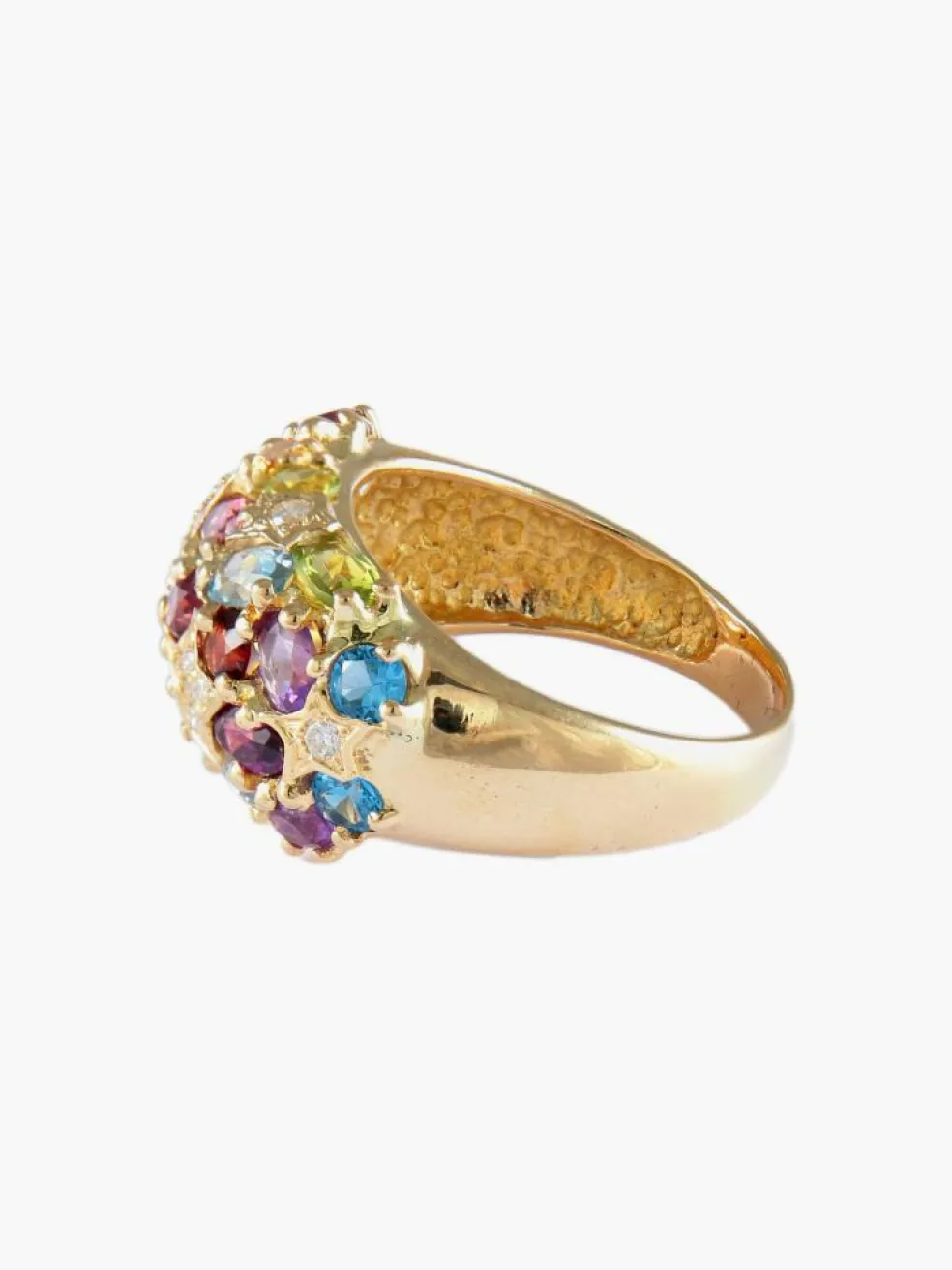 BAGUE JONC OR & PIERRES