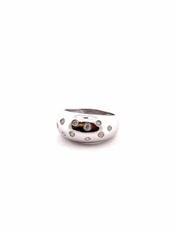 Bague jonc or blanc 10 diamants