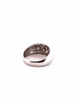 Bague jonc or blanc 10 diamants