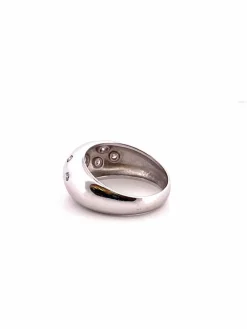 Bague jonc or blanc 10 diamants