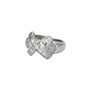 Bague jonc or blanc diamants
