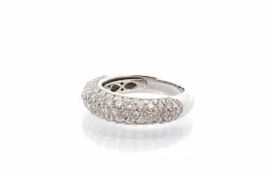 Bague jonc or blanc diamants
