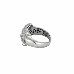 Bague jonc or blanc diamants