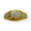 Bague jonc or blanc et diamants