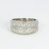 Bague jonc or blanc et diamants